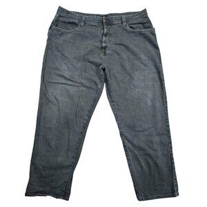 Akademiks Jeans Mens 48x34 Gray Denim Straight Leg Relaxed Fit Baggy